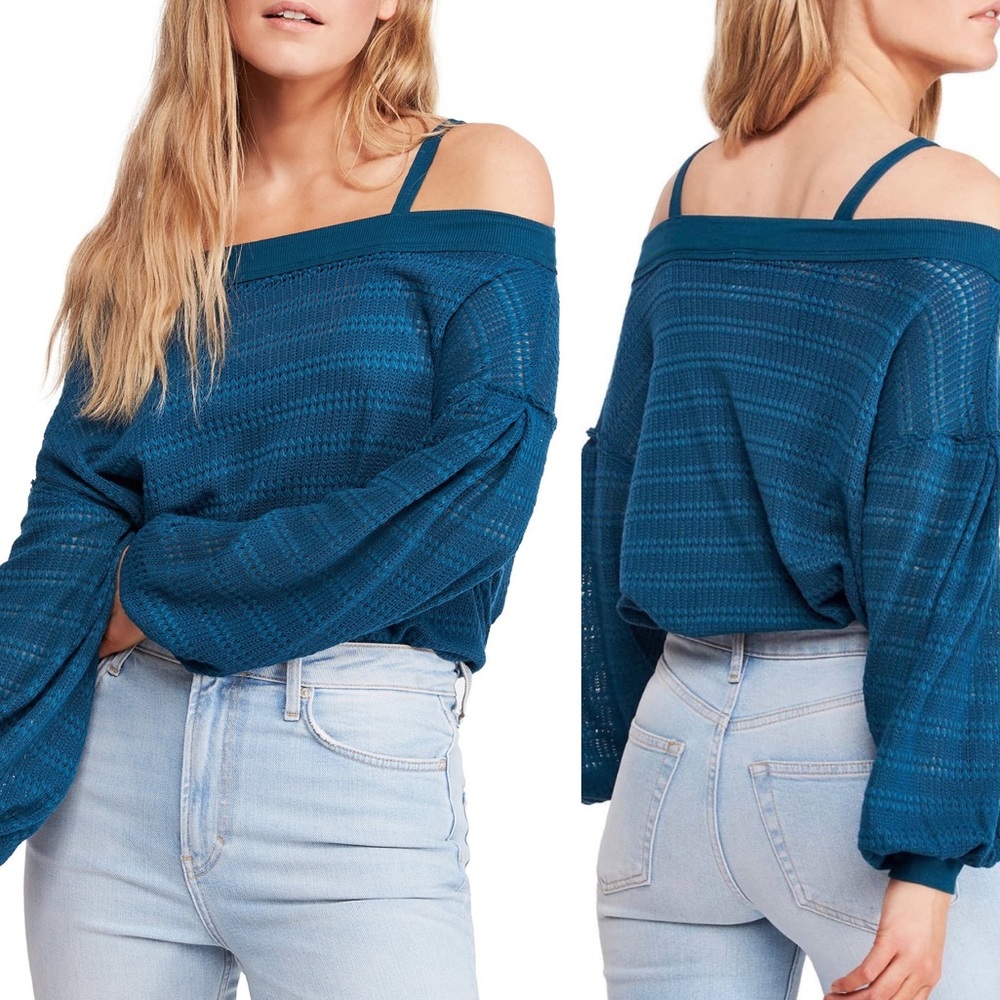 Free People Sistine Cold Shoulder Hacci Knit Top